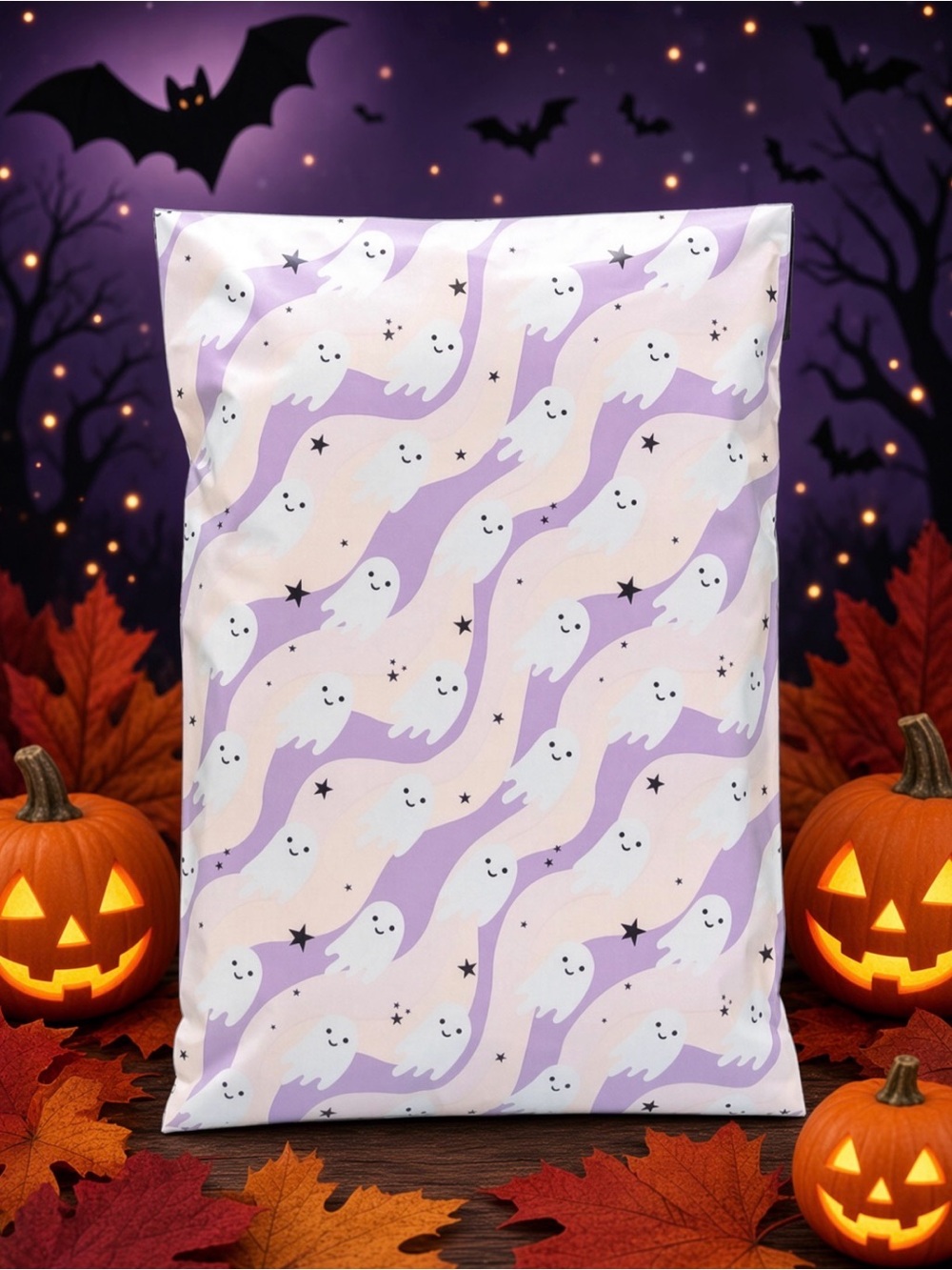 (10) 7.5x10 Halloween Spooky Ghost Poly Mailers